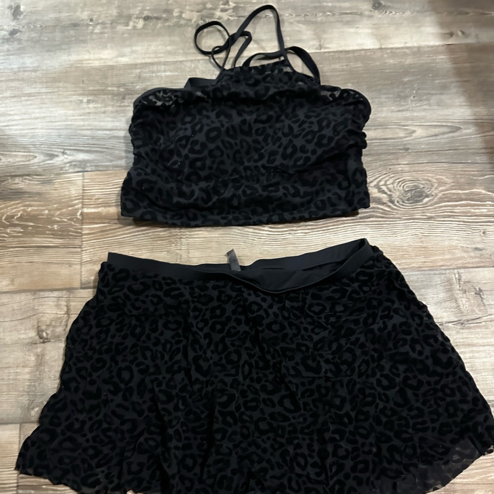 Torrid Black Leopard Print Skirt Set - Picture 3 of 8